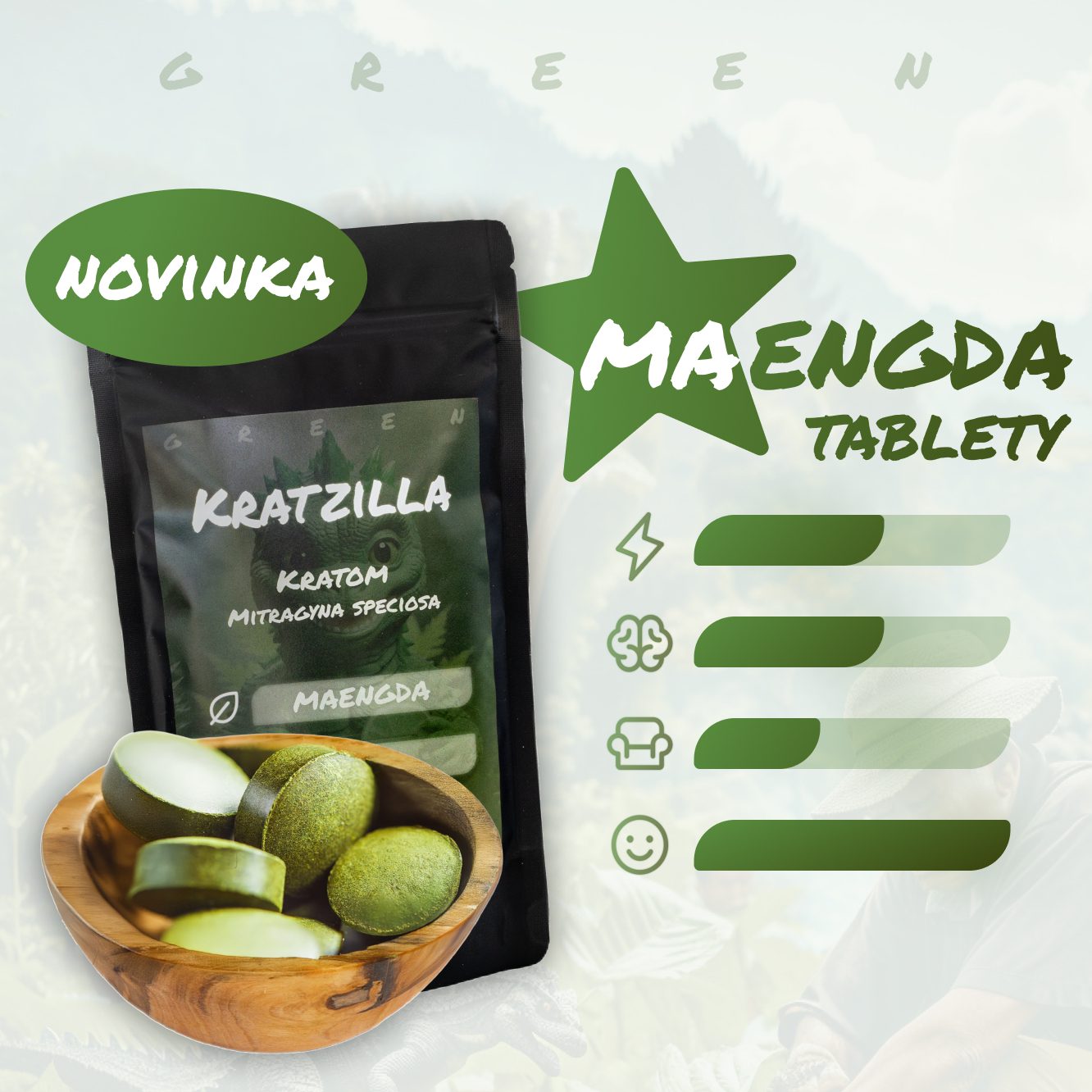 Kratomové tablety – Green Maengda