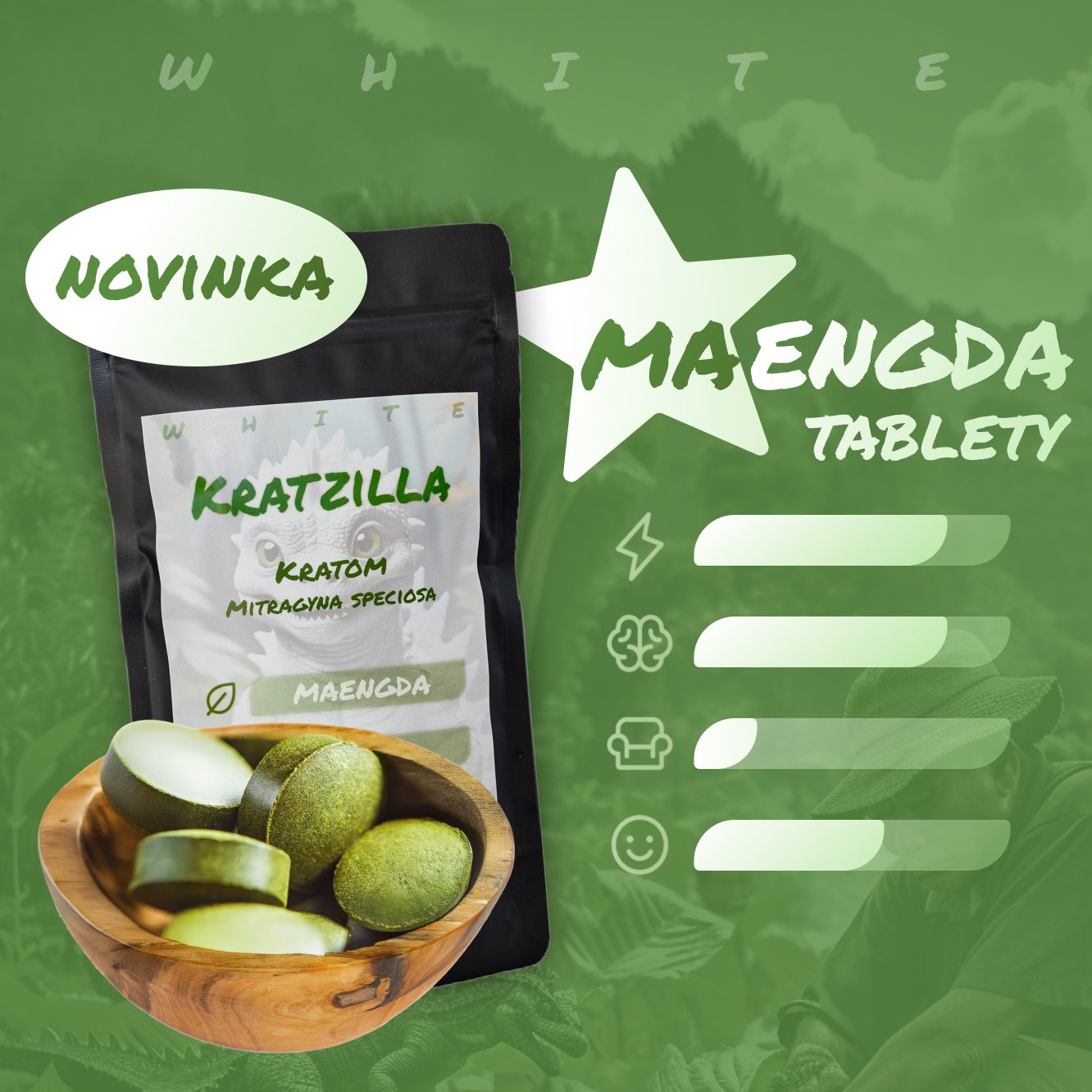Kratomové tablety – White Maengda